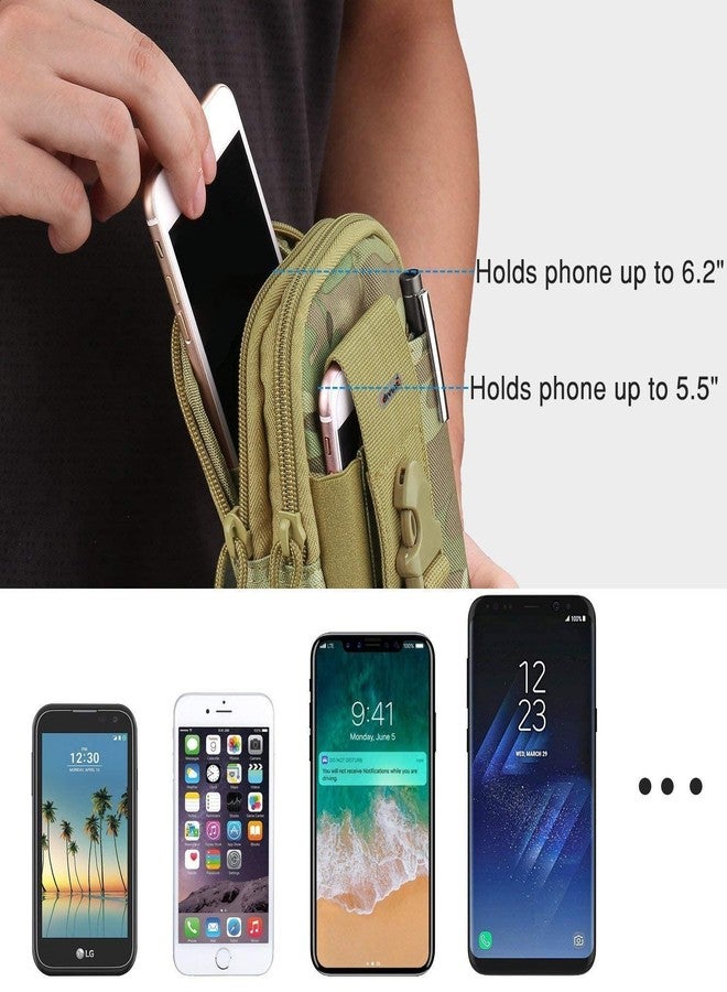 SUKHAD Water Resistant Waist Belt Pouch, Sport Carry Pouch for Phone and Small Accessories, 7 X 4.8 X 2 Inch, CP(Camel Print) - Image 5